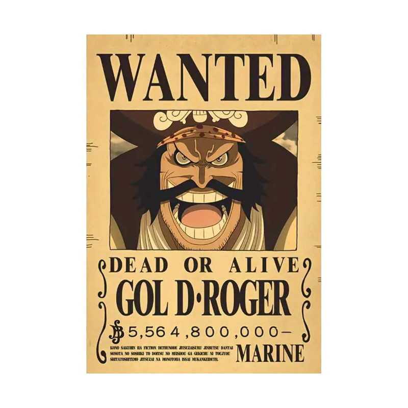 Framed Wanted Dead Or Alive Gol D.Roger Paper Poster - (42X30CM) ملصق